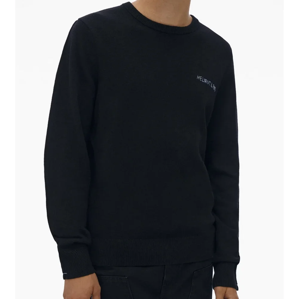 Helmut Lang Embroidered Logo Sweater Black Size L 3319
